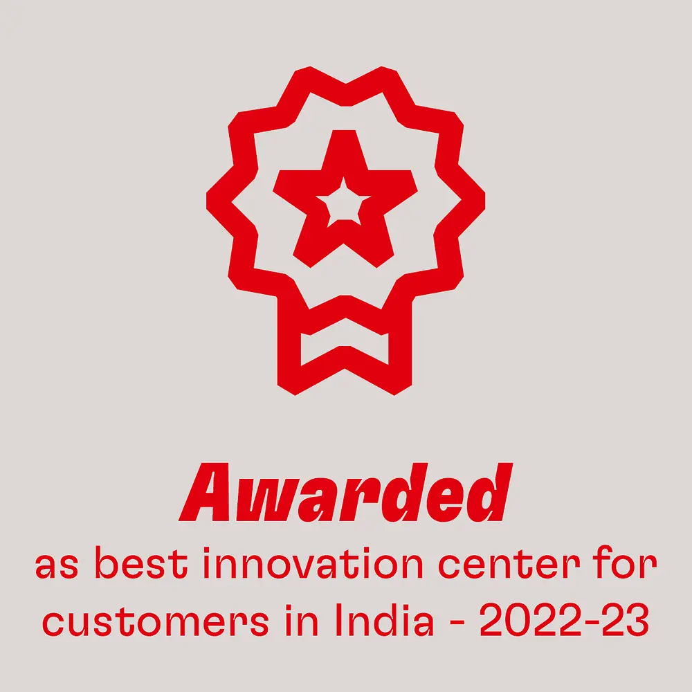 Awarded as best innovation center for customers in India – 2022-23