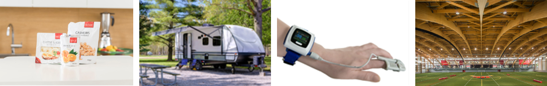 flexible food packaging, RV, electronics, and engineered wood product