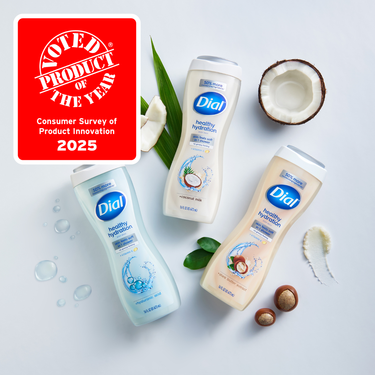 Dial® Healthy Hydration shower gels