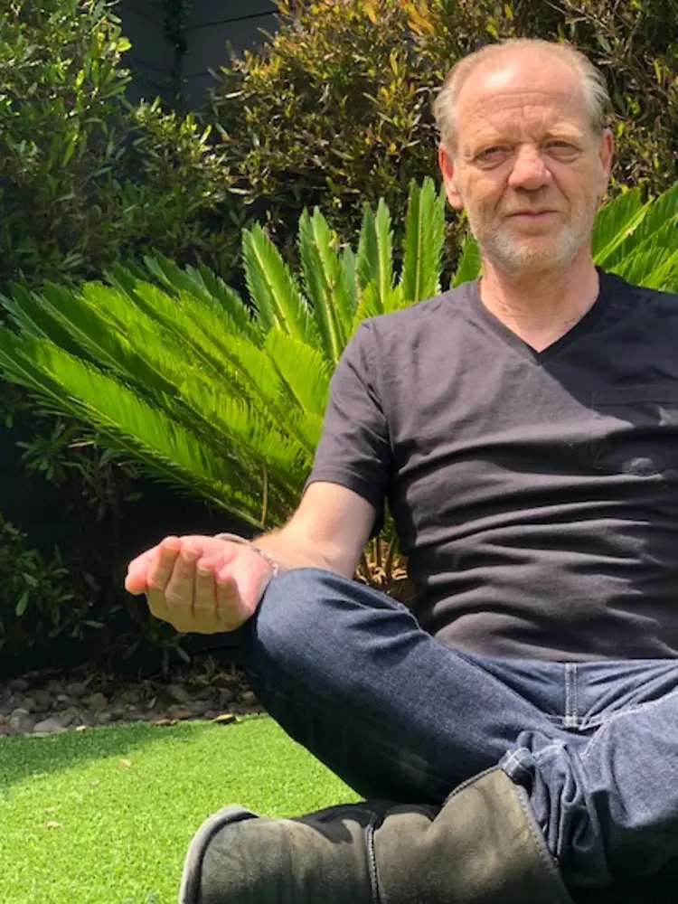 Stefan L. Mund in a yoga pose