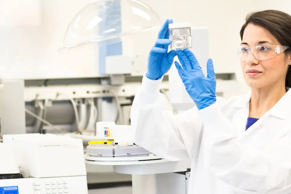 a female lab worker