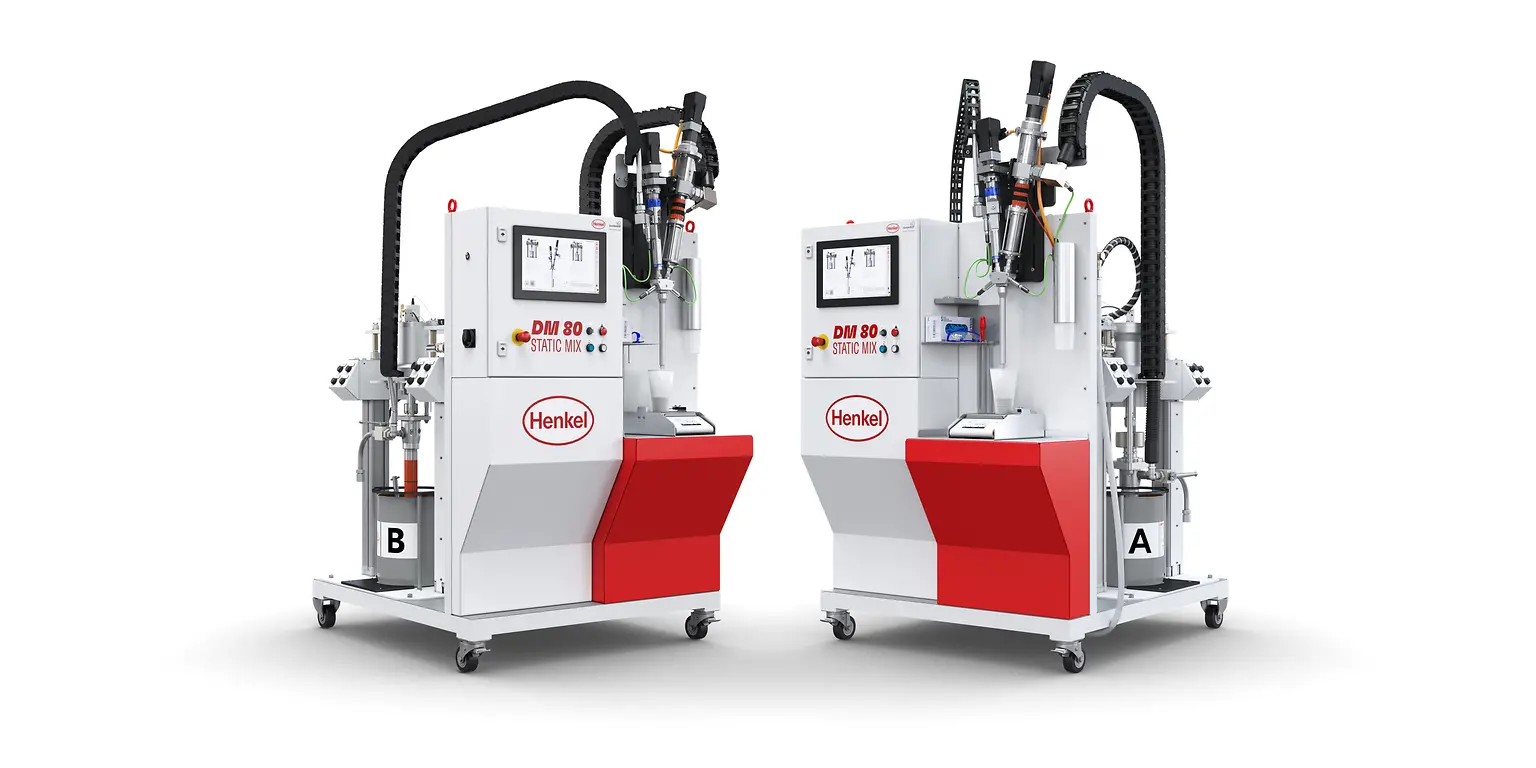 
The Sonderhoff DM80 Static Mix dispensing machine – the mobile workstation for processing and dispensing of highly filled, abrasive and highly viscous Loctite 2K epoxy structural adhesives.