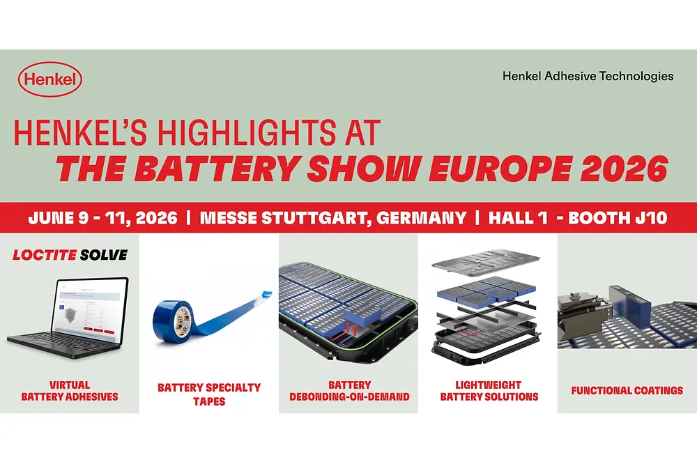 
Henkel’s highlights at the Battery Show Europe 2026.