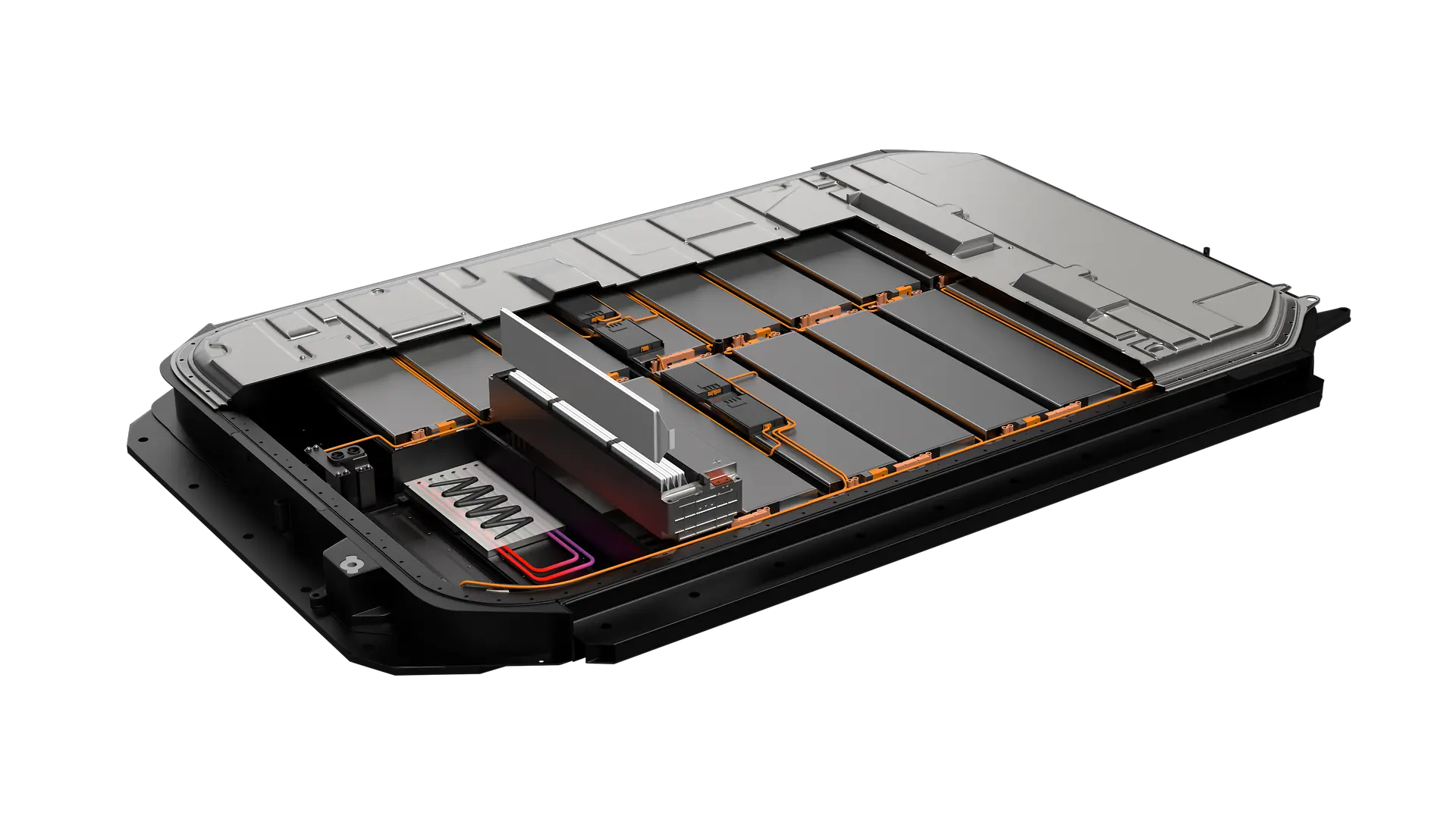 
Graphic illustration of Bergquist TGF 2030APS thermal gap filler applied in an EV battery pack.